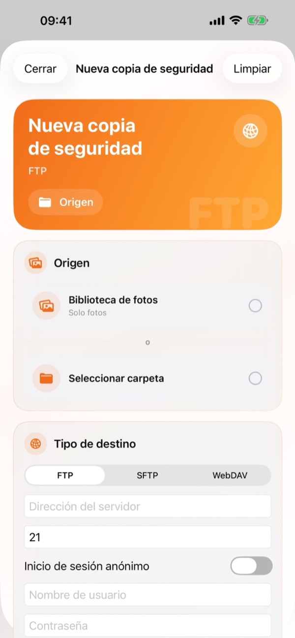 3. Crear una nueva copia de seguridad