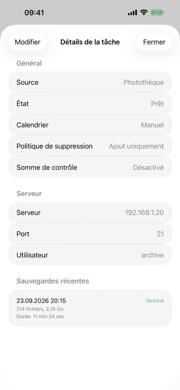 4. Détails et gestion des tâches