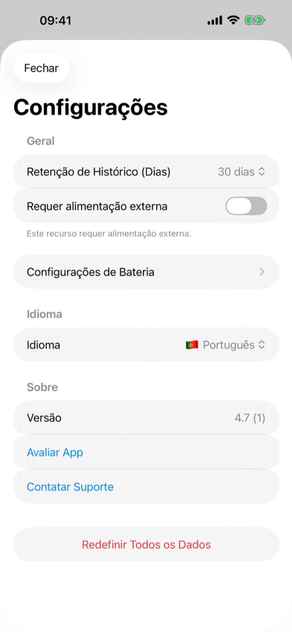 9. Configurações do aplicativo