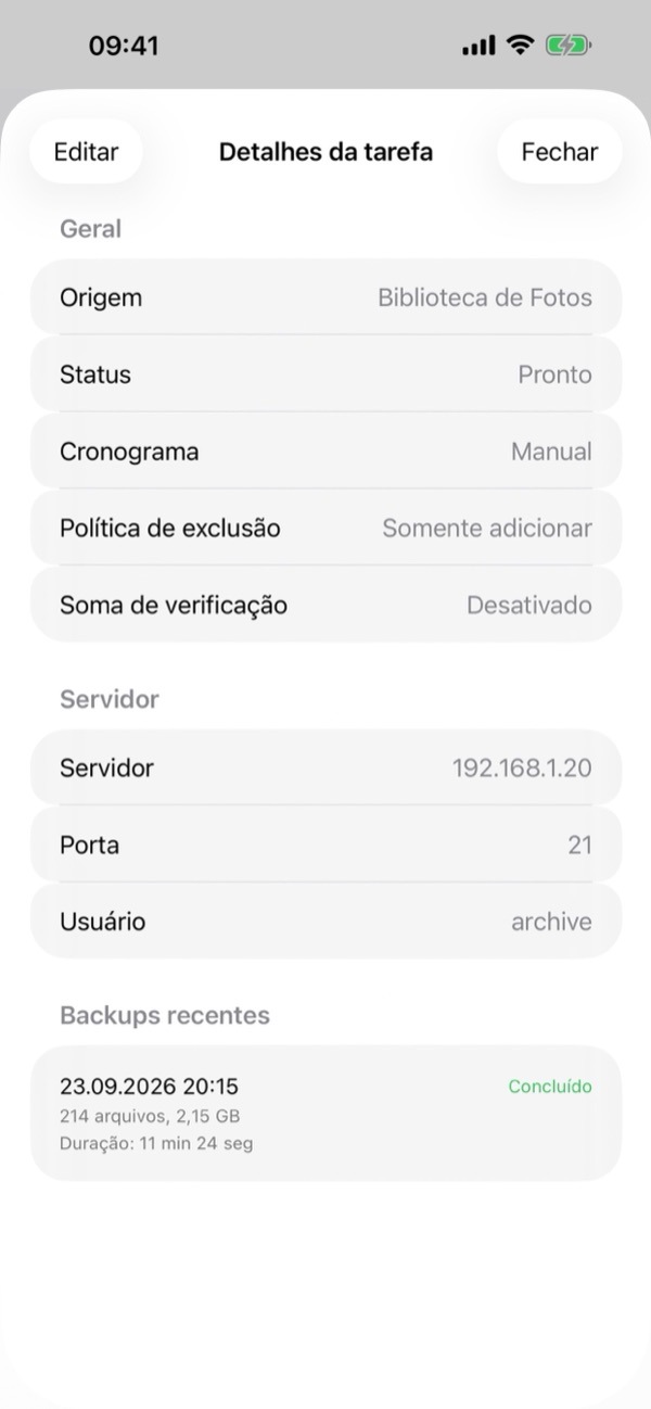 4. Detalhes e gerenciamento da tarefa
