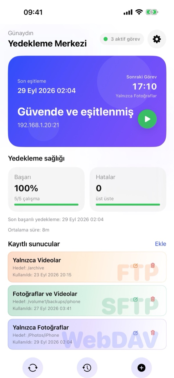 2. Yedekleme Merkezi genel bakış