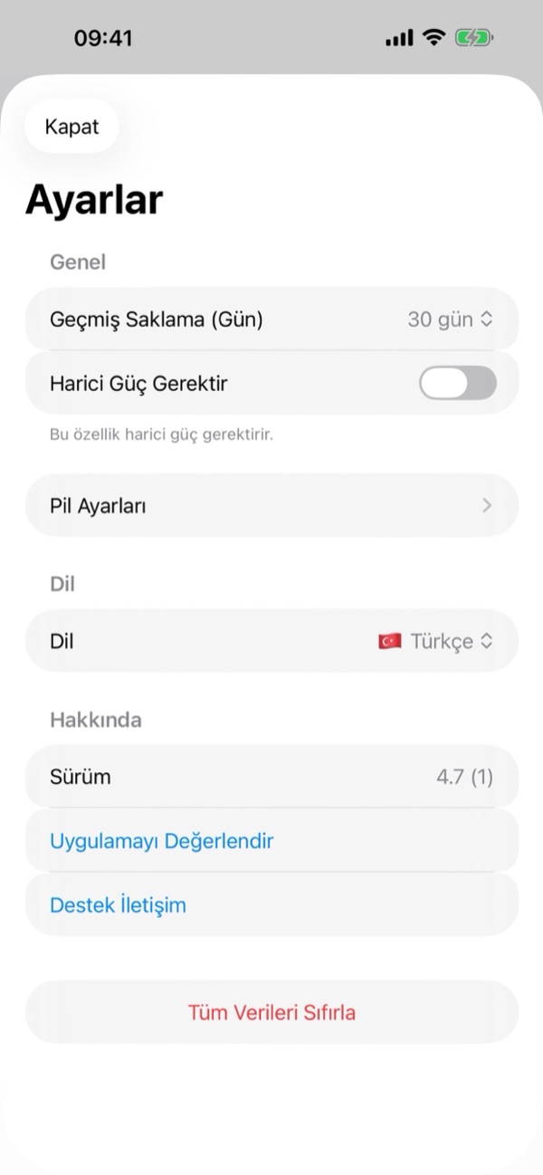 9. Uygulama Ayarları